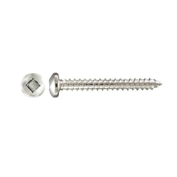H Paulin 14x1-1/2 Fully Threaded Hardened Self-Tapping Screw, Carbon Steel, Pan Head, Square Socket Drive, Type A Point- 100 pcs