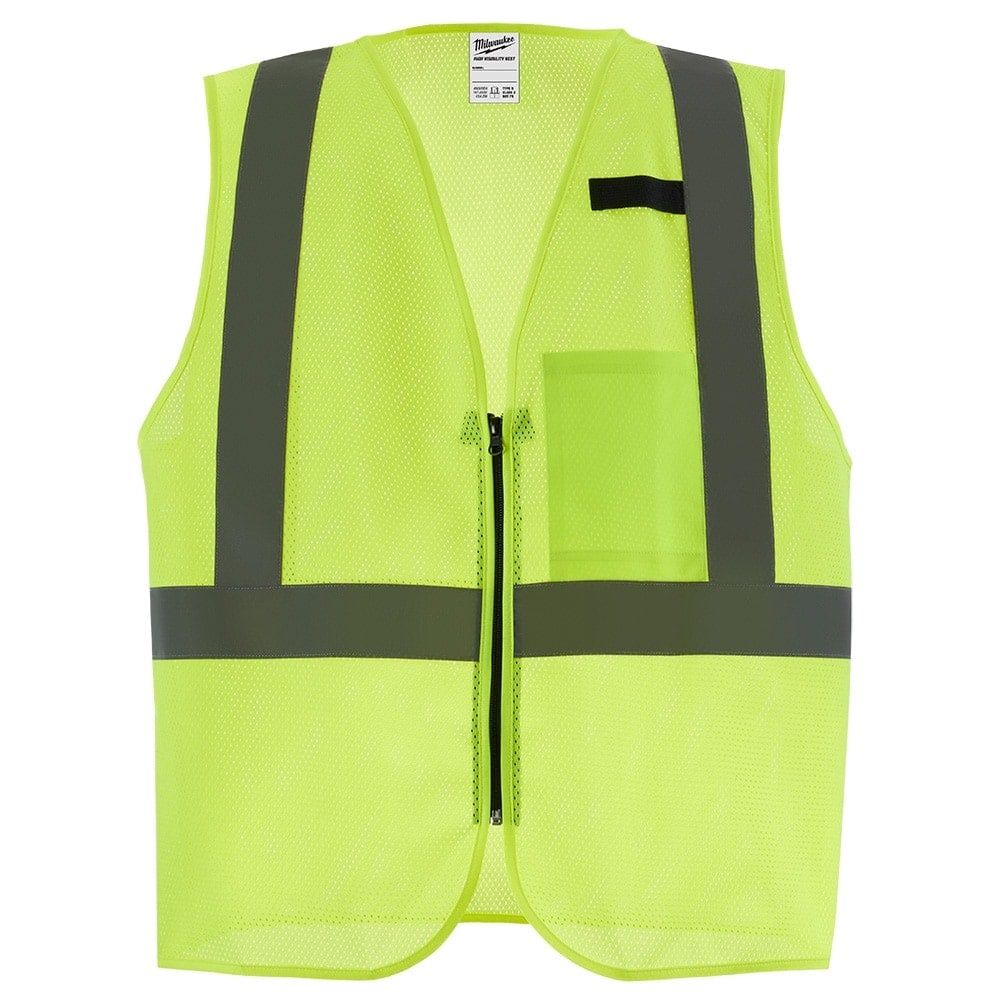 Milwaukee Tool Large/ X-Large Class 2 High Visibility Yellow Mesh One Pocket Safety Vest (CSA)