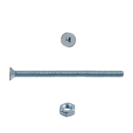 H Paulin 1/4 x 4-inch Flat Head Square Drive Stove Bolt with Nut - Zinc Plated- 4 pcs