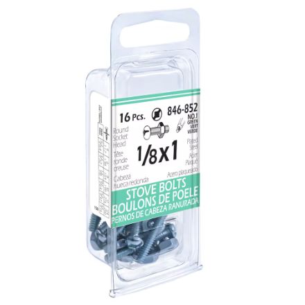 H Paulin 1/8-in x 1-in Round Head Square Drive Stove Bolt With Nut, Zinc-Plated-16pcs