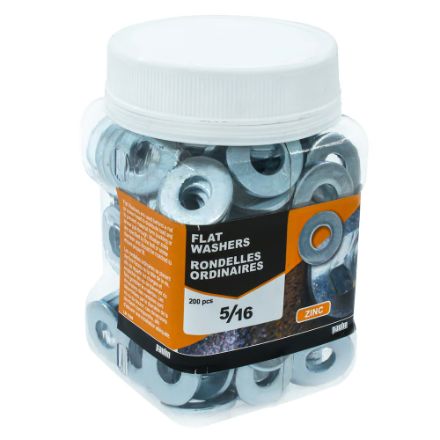 H Paulin 5/16-inch Flat Washers, Zinc-Plated-200pcs