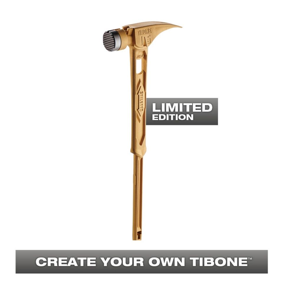 Stiletto TIB15MC-CG TIBONE 15oz Milled/Curved Titanium Hammer- Limited Edition Gold