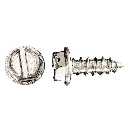 8 x 2" Hex Washer Head Slot Drive Metal Screws Steel Zinc 100 Pcs