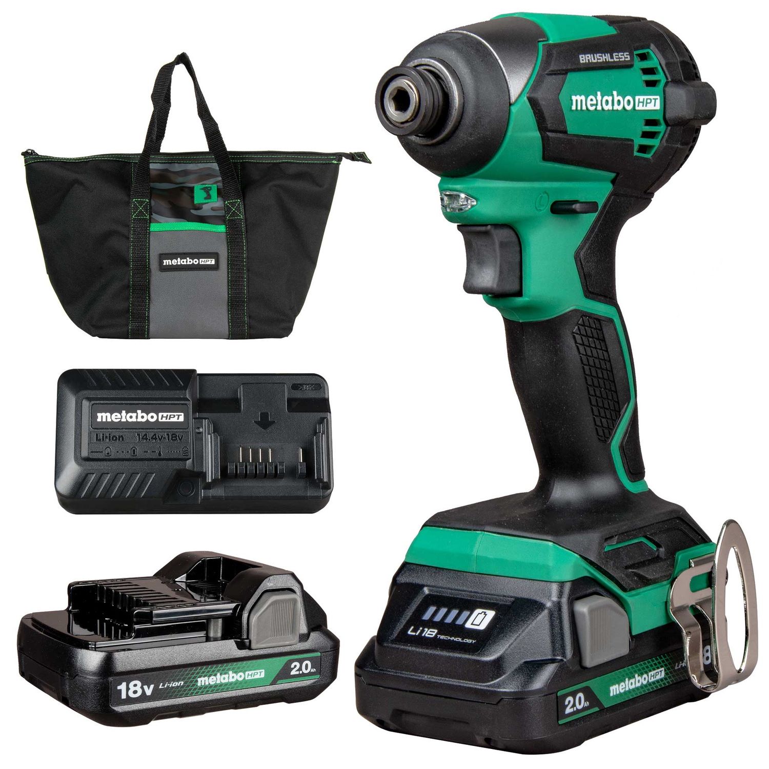 18V  Cordless Brushless Impact Driver Kit (2.0Ah x 2)
