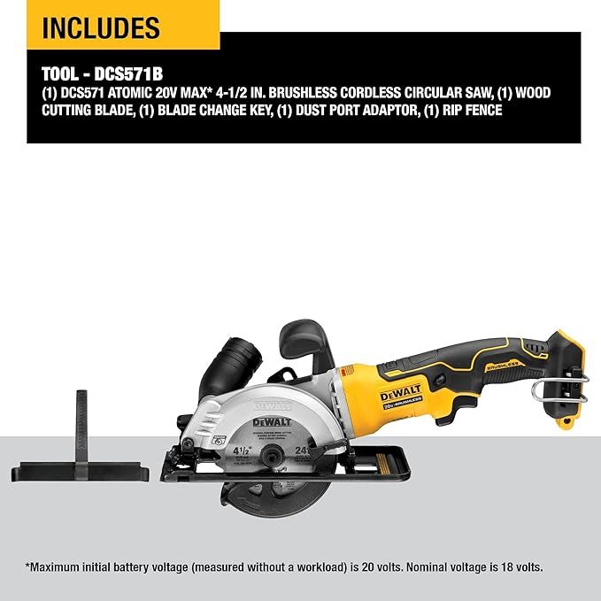DCS571B 20V MAX 4-1/2IN CORDLESS