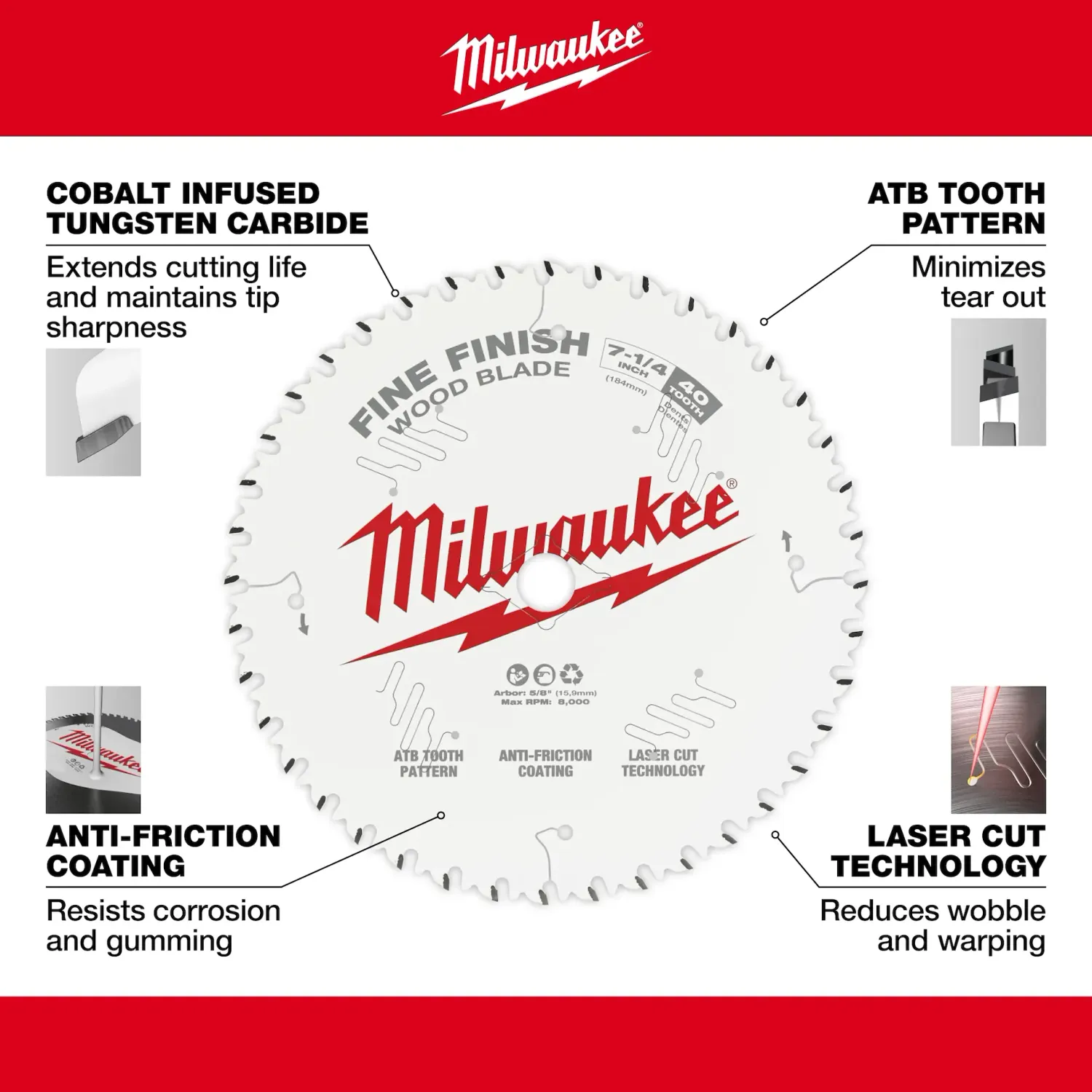48-40-1028 10" 60T FINE FINISH SAW BLADE