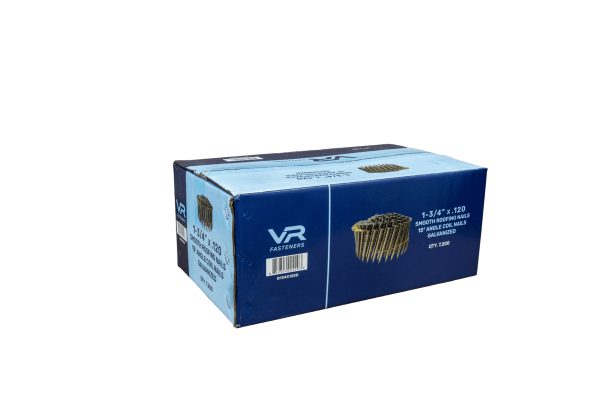 B134X120D 1-3/4"X.120 High Wire Specs Coil Roofing Nails Galvanized,7200per Box