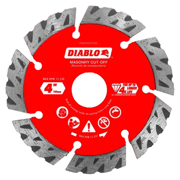 DMADS0400 4 in. Diamond Segmented Cut-Off Discs for Masonry