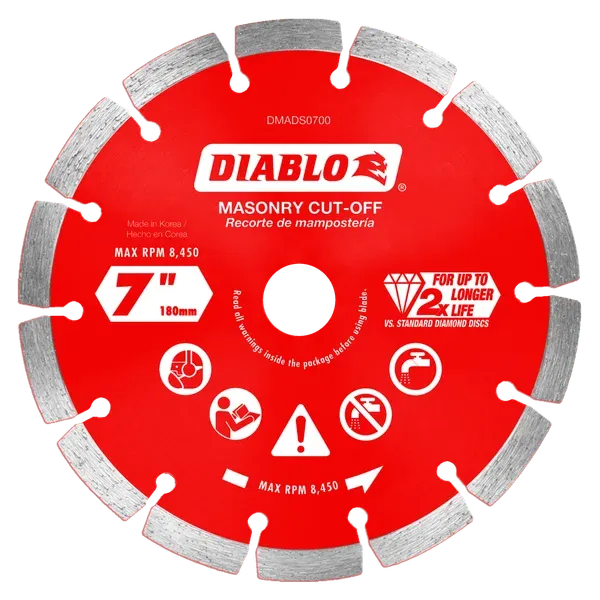 DMADS0700 7 in. Diamond Segmented Cut-Off Discs for MasonryB