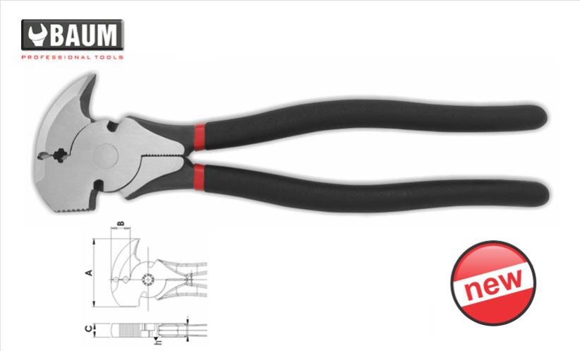 20 Fencing Pliers (Colombian Model - Hammer Head), Steel 10.5" / 260 MM