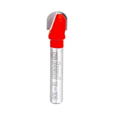 18-106 3/16-Inch x 3/8-Inch x 1/4-Inch Shank Carbide Tipped 2 Cutter Round Nose Router Bit for Wood/Composite