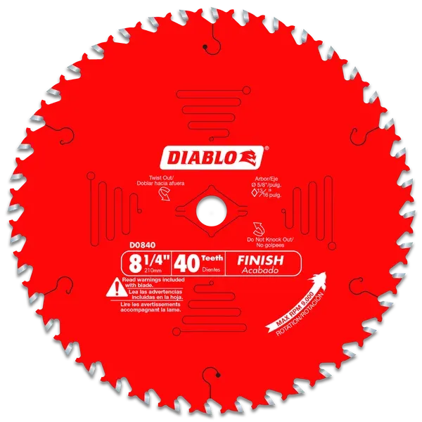 D0840X 8-1/4 in. x 40 Tooth Finishing