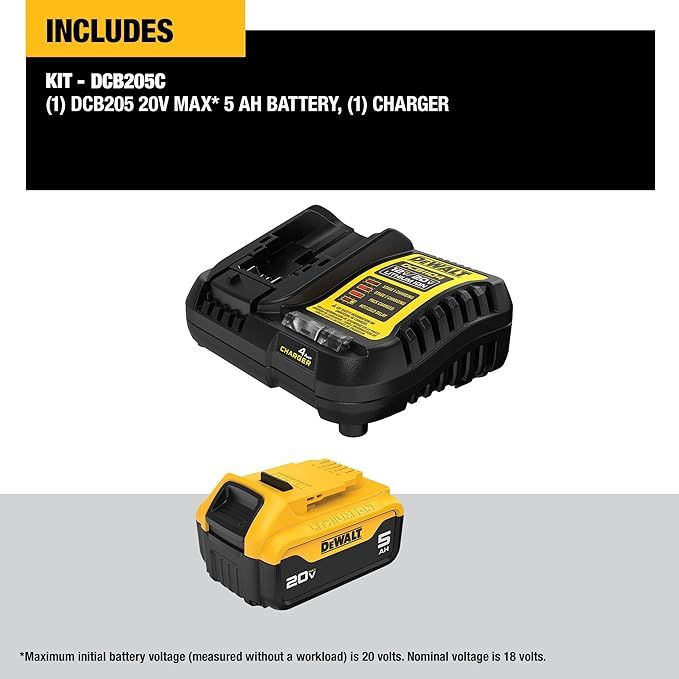 DCB205C + DCF850B Dewalt Battery Charger and Impacct Driver combo.