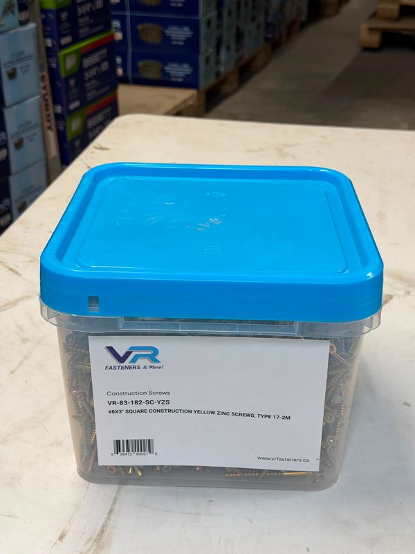VR 8x3 Square Wooden  Countersunk Screw With Yellow Zinc (2000 pcs)