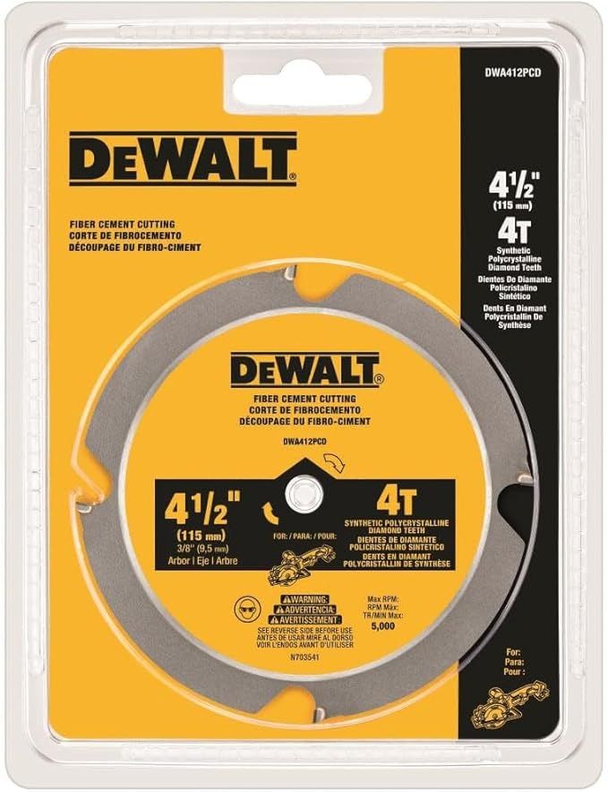 Dewalt 4-1/2-inch 4-Tooth Fiber Cement Cutting Circular Saw Blade