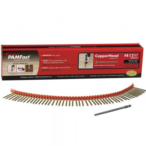 WDCH8212 - #8 X 2-1/2" PAMFast Copperhead Wood Screw (1000/BX)