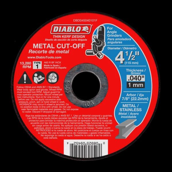 4-1/2" Thin Kerf Metal Cut-Off Discs