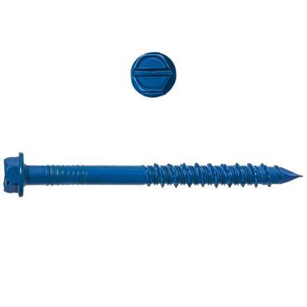 1/4" x 2-3/4" Concrete Screws Flat Hd Square Drive Blue Epoxy 100 Pcs