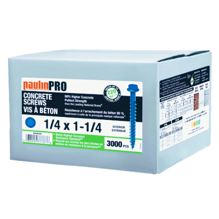 1/4" x 1-1/4" PaulinPRO Hex Hd Hex DR Concrete Screw