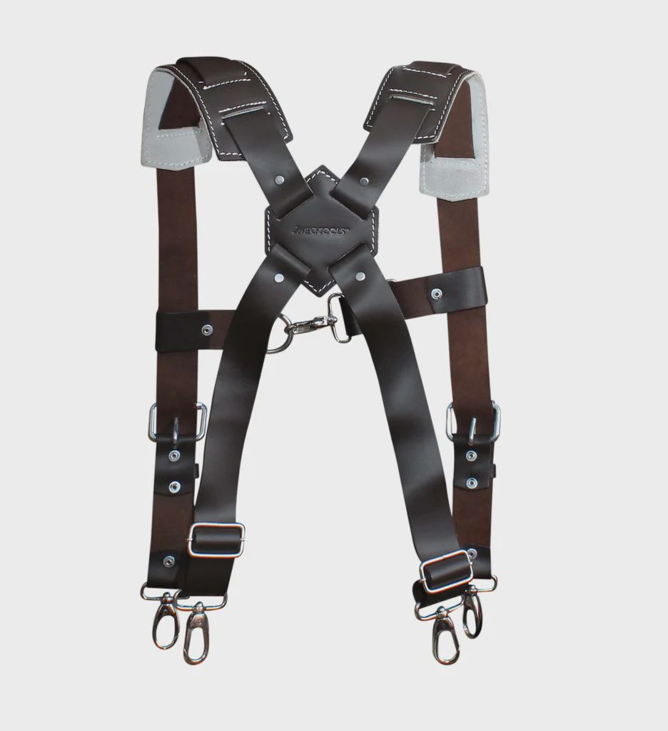 Leather Suspenders with Thick Straps for Men