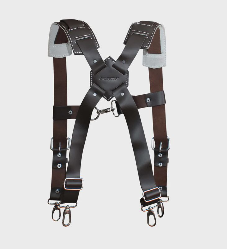 Leather Suspenders with Thick Straps for Men