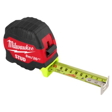 Milwaukee Tool 8 m/26 ft. x 1.3 -inch Gen II STUD Tape Measure with 14 ft. Reach