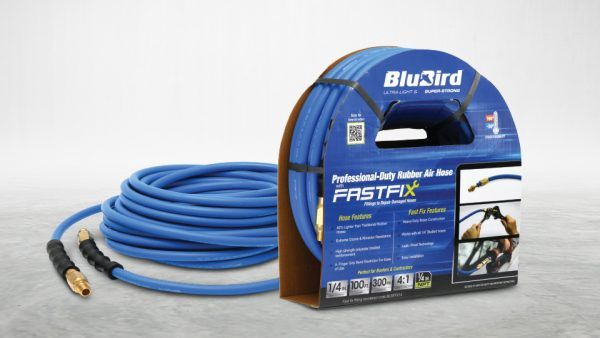 1/4 in. x 100 ft. Rubber Air Hose with FastFix Field Repairable Fittings