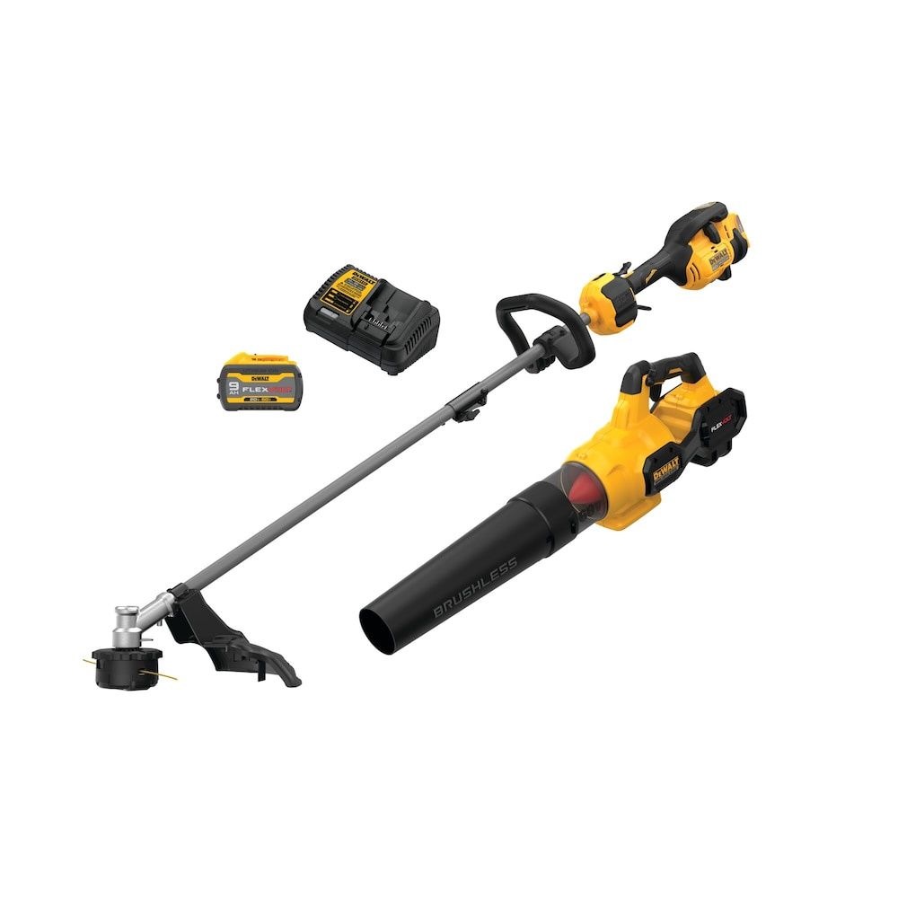 DEWALT 60V MAX 17 in. Cordless String Trimmer and Leaf Blower Combo Kit with (1) 9 Ah Battery &amp; Charger