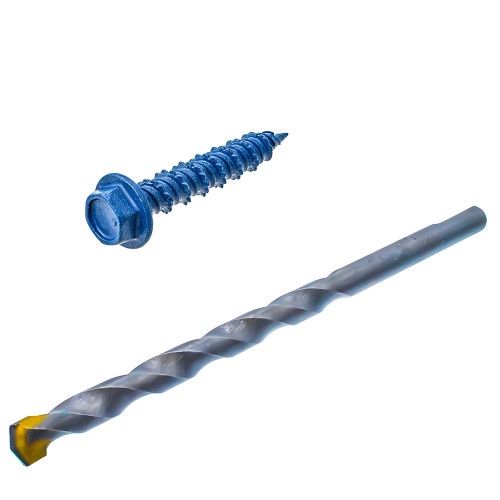 3/16" x 1-1/4" PaulinPRO Hex Hd Hex DR Concrete Scr STL Blue Epoxy 225 Pcs