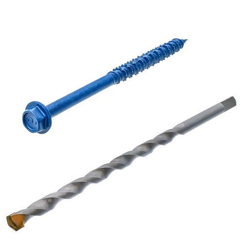 3/16" x 3-1/4" PaulinPRO Hex Hd Hex DR Concrete Scr STL Blue Epoxy 225 Pcs