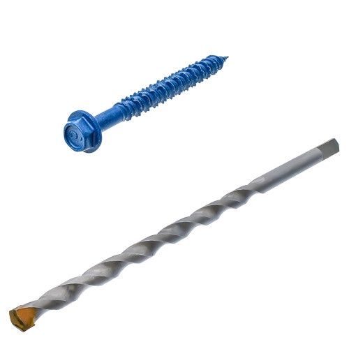 3/16" x 2-1/4" PaulinPRO Hex Hd Hex DR Concrete Scr STL Blue Epoxy 225 Pcs