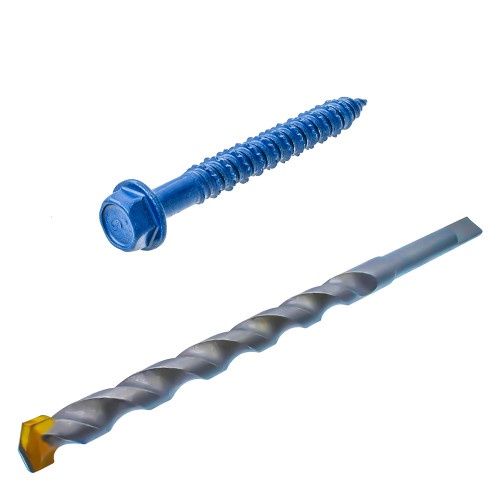 1/4" x 2-1/4" PaulinPRO Hex Hd Hex DR Concrete Scr STL Blue Epoxy 225 Pcs