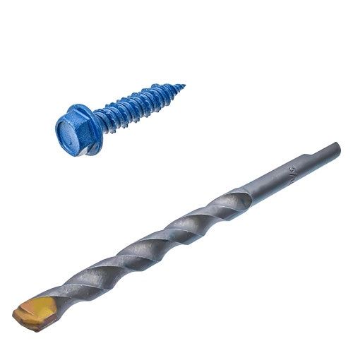 1/4" x 1-1/4" PaulinPRO Hex Hd Hex DR Concrete Scr STL Blue Epoxy 225 Pcs