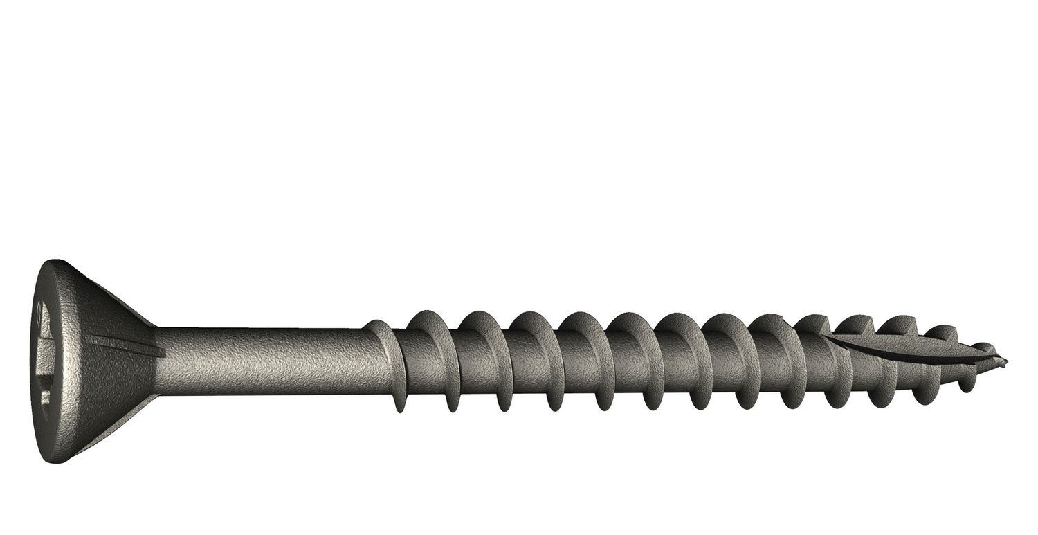 8 x 2-in, LOX 2, Flat Head, Type 17 Point, Coarse Thread, GrabberGard Gray Screws (Collated)