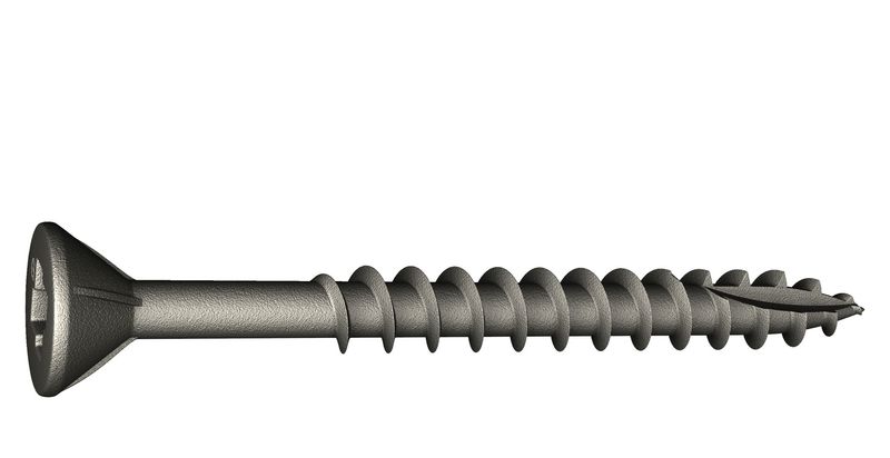 8 x 2-in, LOX 2, Flat Head, Type 17 Point, Coarse Thread, GrabberGard Gray Screws (Collated)