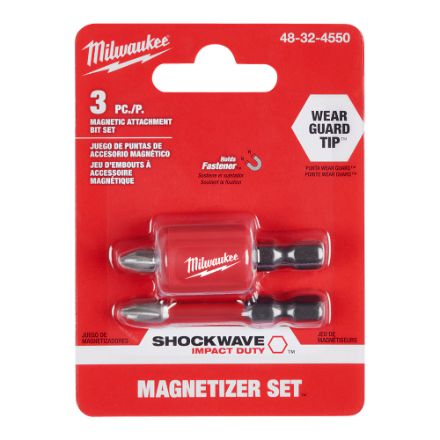 Milwaukee Tool SHOCKWAVE Impact Duty Magnetic Attachment &amp; PH2 Bit Set (3-Piece)