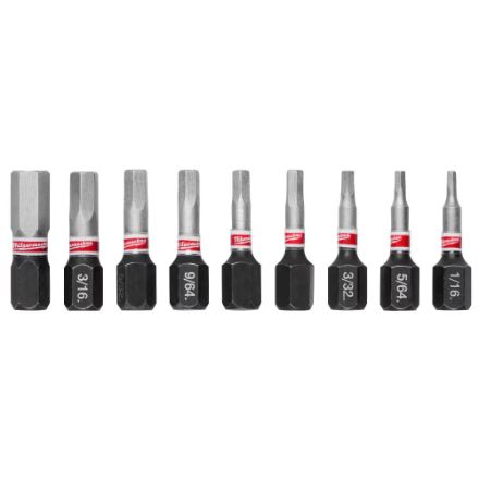 Milwaukee Tool SHOCKWAVE Impact Duty Alloy Steel Hex Screw Driver Bit Set (9-Piece)