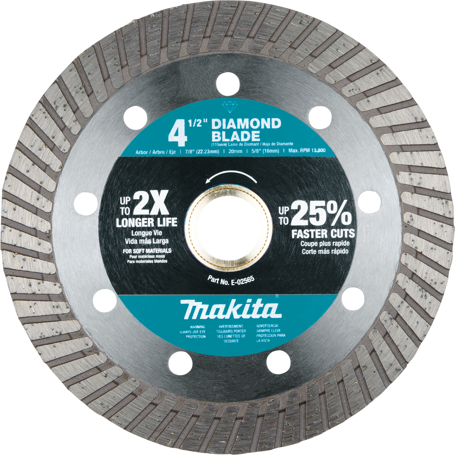 4‑1/2" Diamond Blade, Turbo, Soft Material