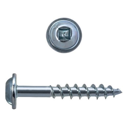 8 x 3" Rnd Washer Hd SQ DR Particle Board Scr Coarse Zinc &amp; Wax 125 Pcs