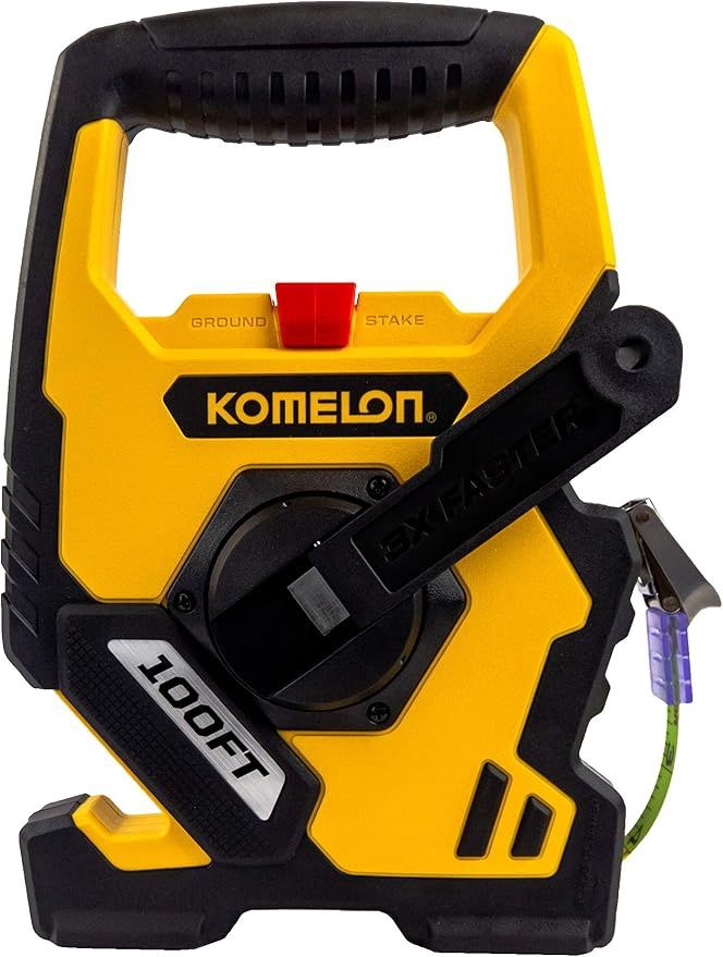 Komelon N9100 Open Reel Steel Tape Measure, 100-Feet, Yellow