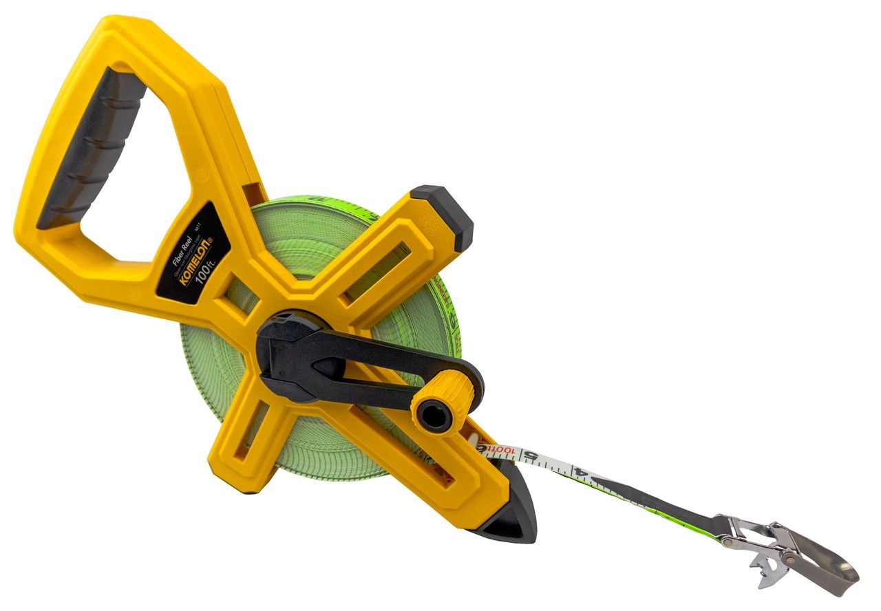 Komelon Open Reel Fiberglass Tape Measure, 100-Feet