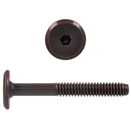 1/4"-20 x 2" Connector Bolts Joint Type Steel Antique Bronze 25 pcs