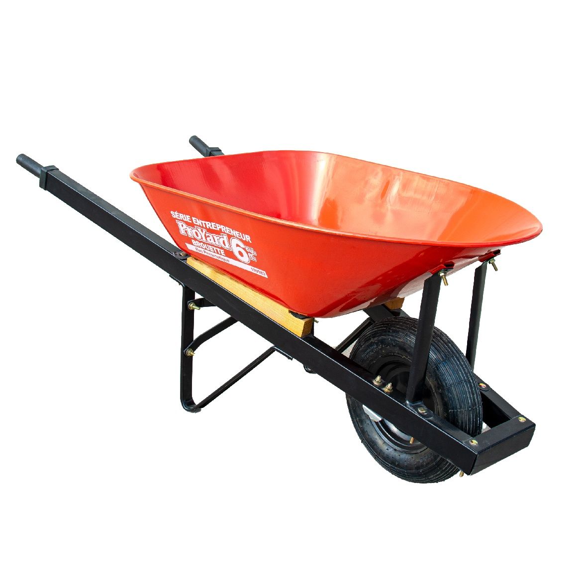 Wheelbarrow 6 cu.ft. Steel Tray Air Tire Steel Handle Red