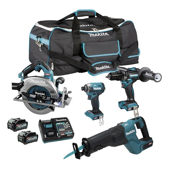 Makita 40Vmax XGT Brushless 4 Tool Combo Kit, 4.0Ah x2