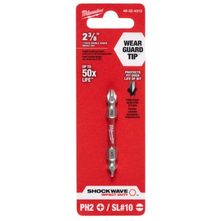 Milwaukee Tool SHOCKWAVE PH2/SL 10 Impact Double Ended Bit