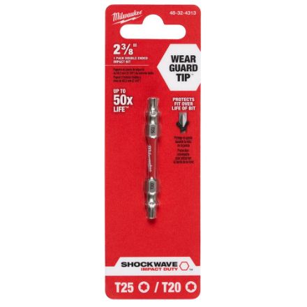 Milwaukee Tool SHOCKWAVE T20/T25 Impact Double Ended Bit