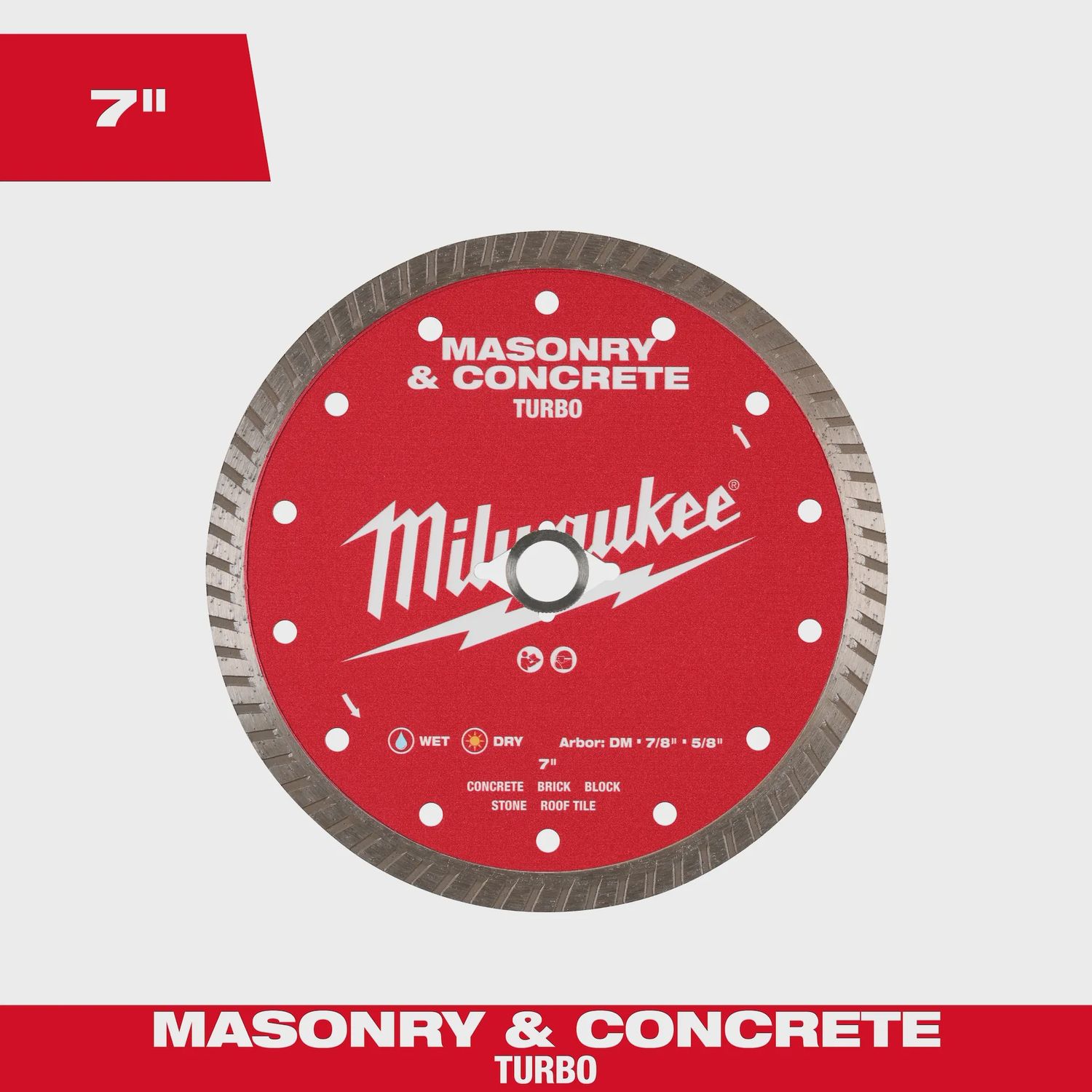 Milwaukee -7" Turbo Masonry &amp; Concrete Diamond Blade