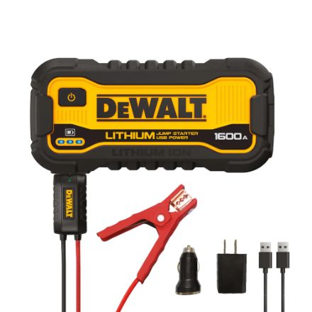 DEWALT DXAELJ25 2500 Peak Amp Portable Lithium Jump Starter with 25W Type C, 15W Type A, 60W Type C in/Out