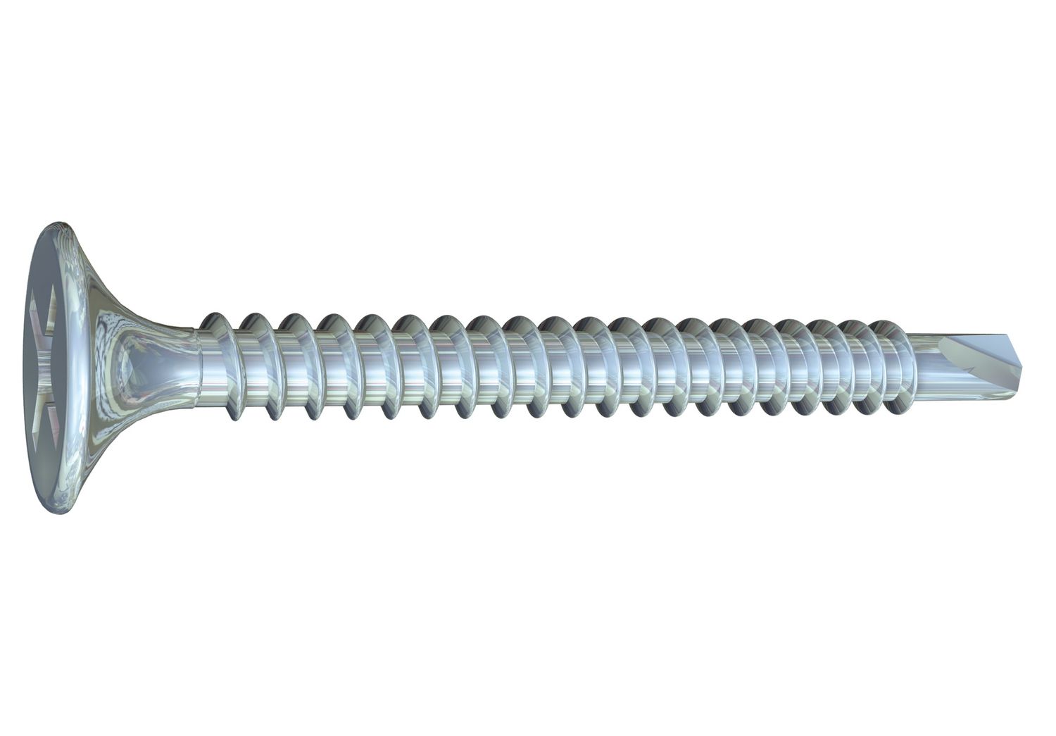 Grabber 6 x 1-1/4-in Phillips, Bugle Head, Fine Thread, Drill Point Clear Zinc Screws (Collated)