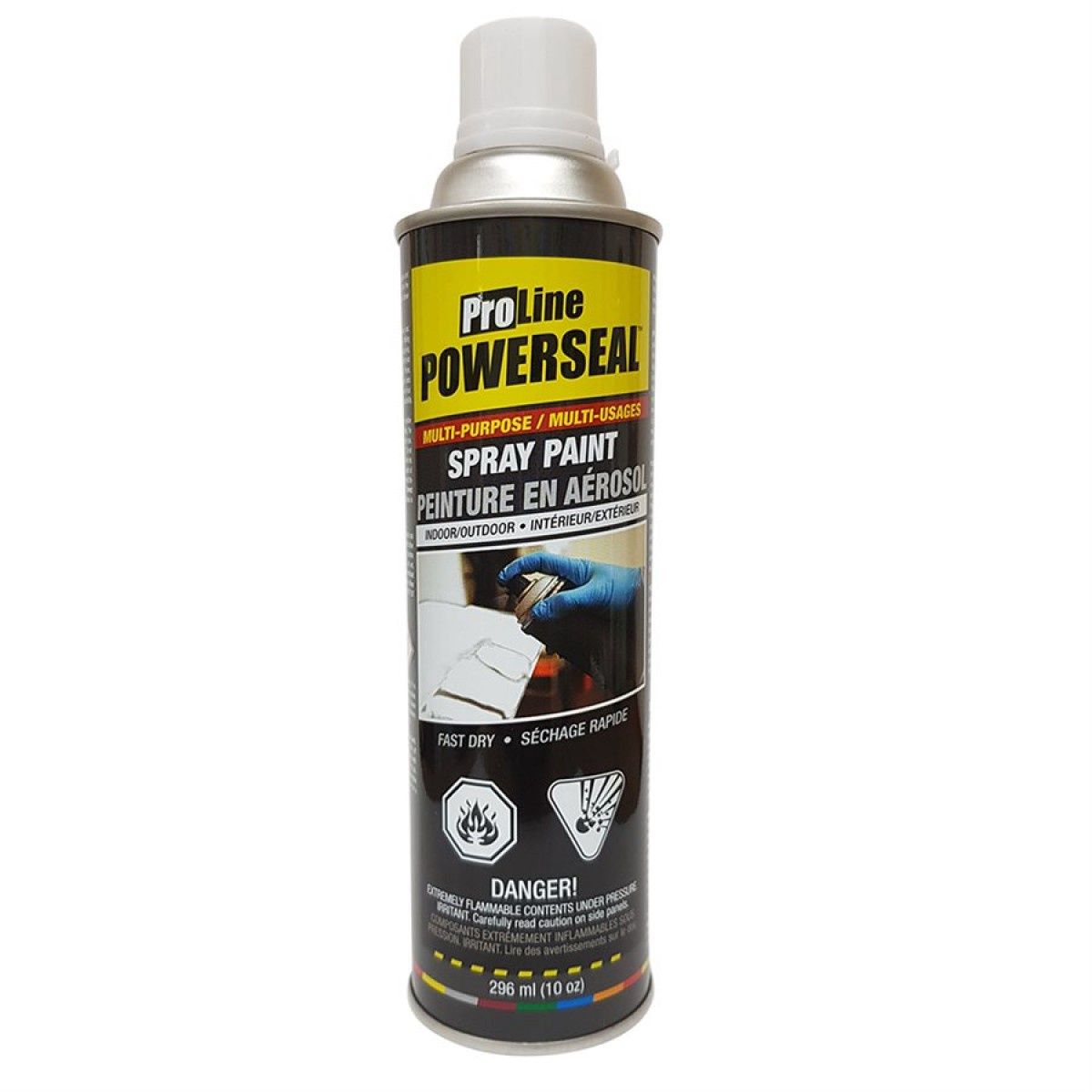 Powerseal Proline Enamel spray paint Indoor/Outdoor 296ml - Flat Black